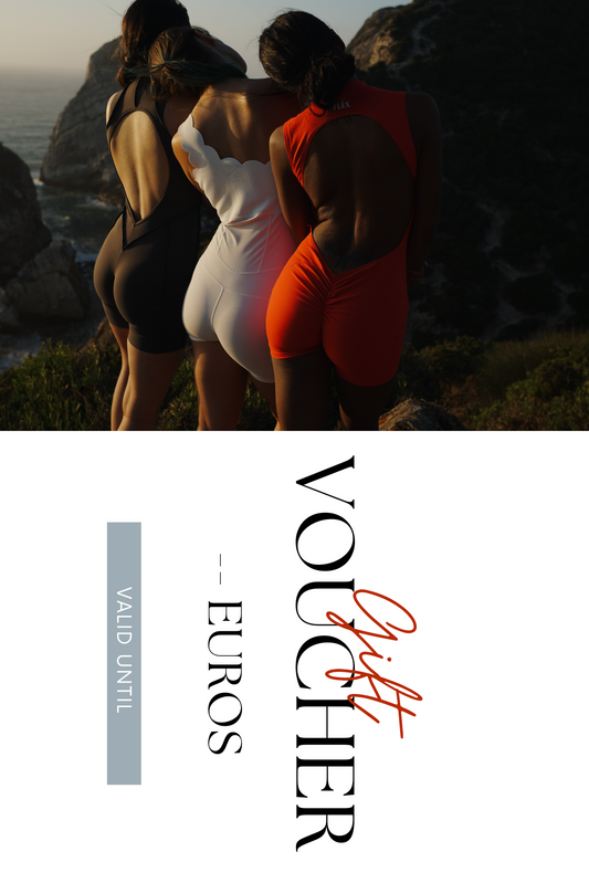 Gift voucher for euros with a couple embracing by a lake